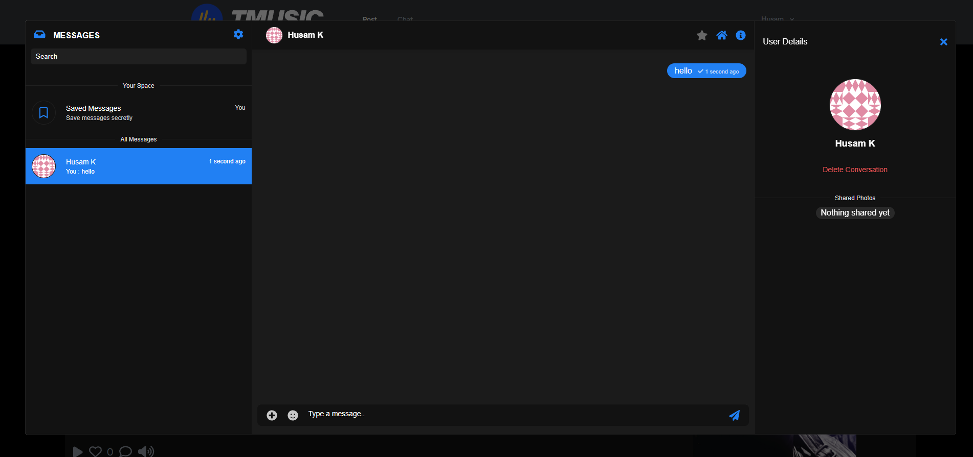 TMUsic Chat Page