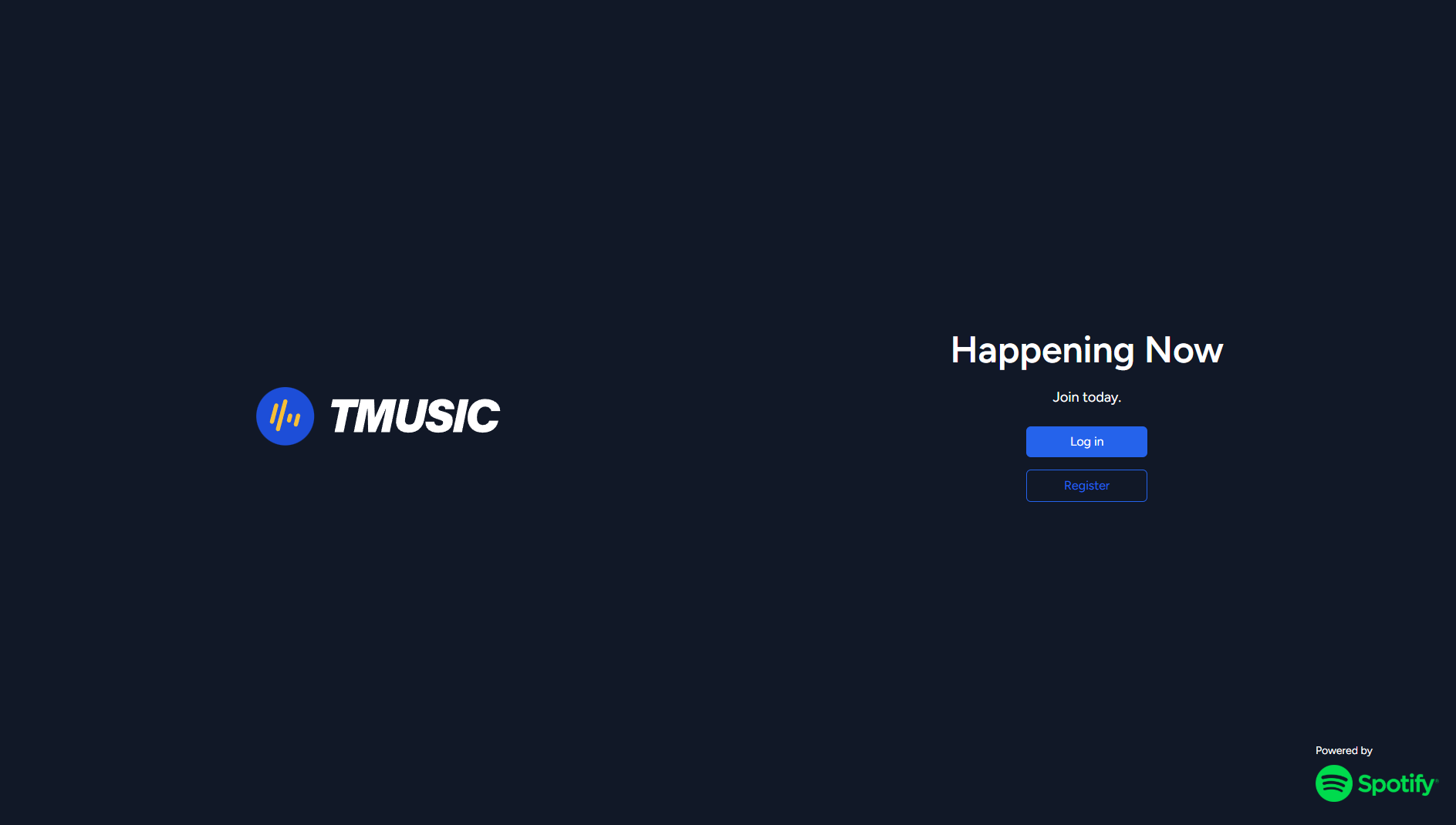 TMUsic Landing Page